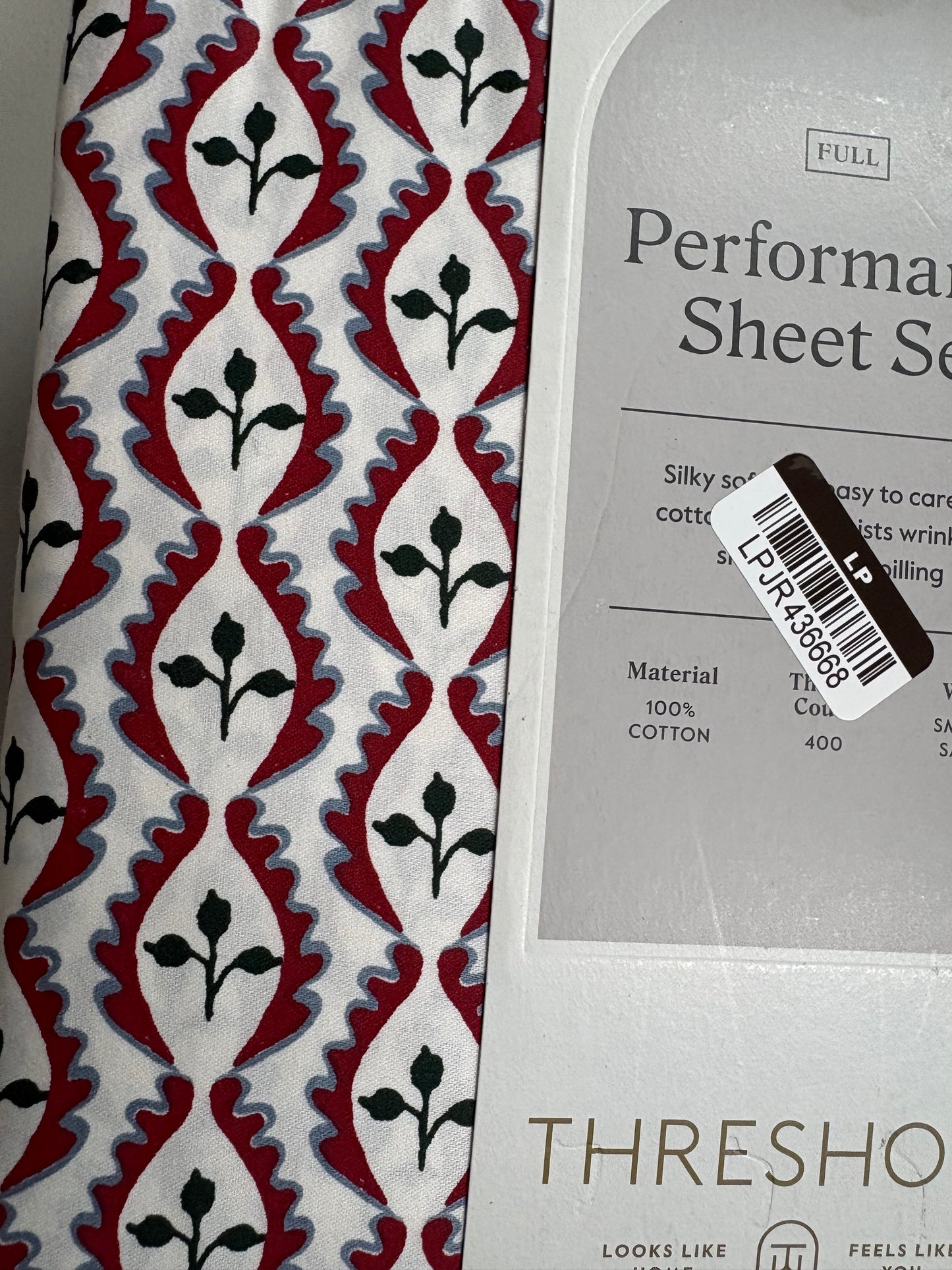 Threshold Full Printed Performance Sheet Set, New