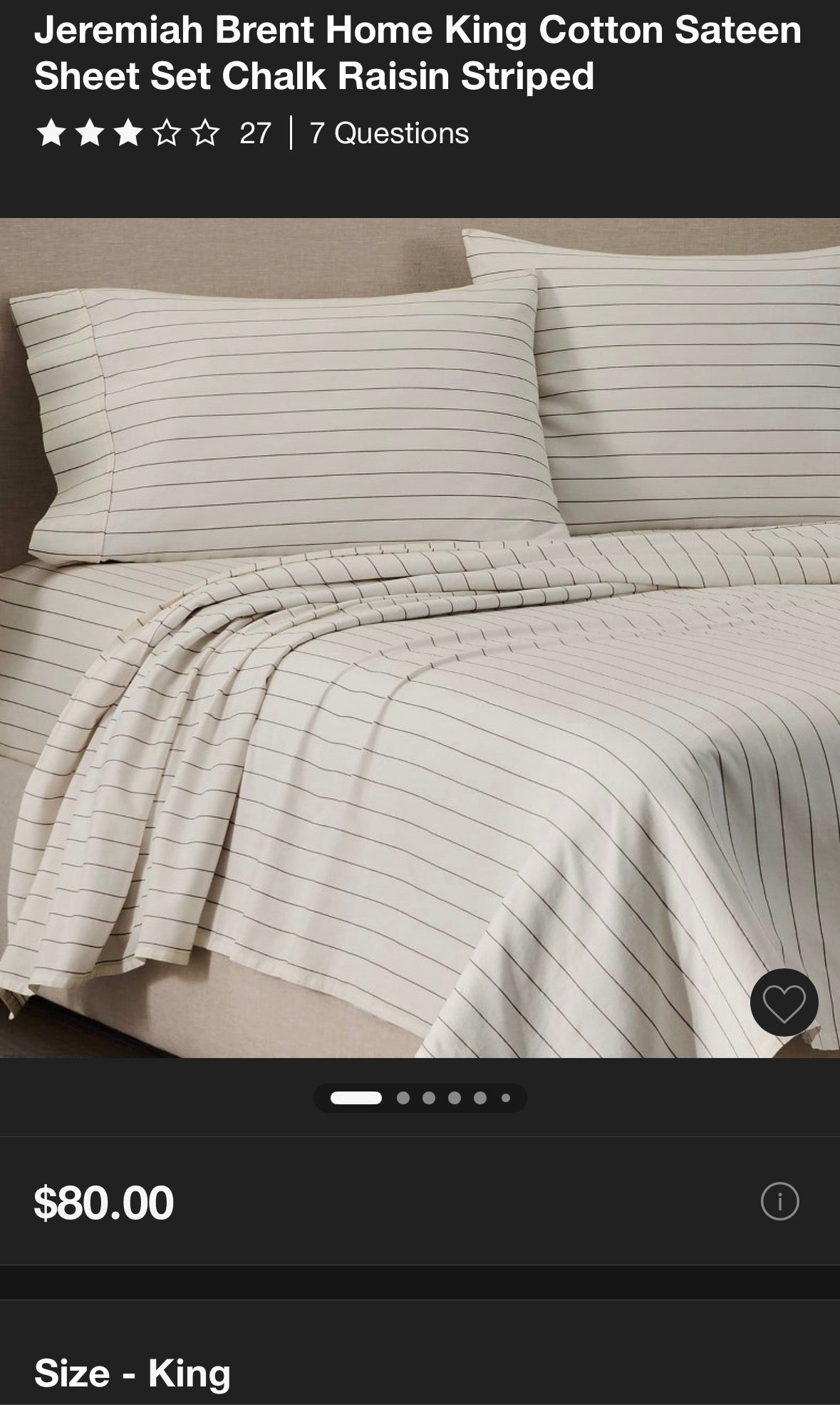 Jeremiah Brent Home King Cotton Sheet Set, New