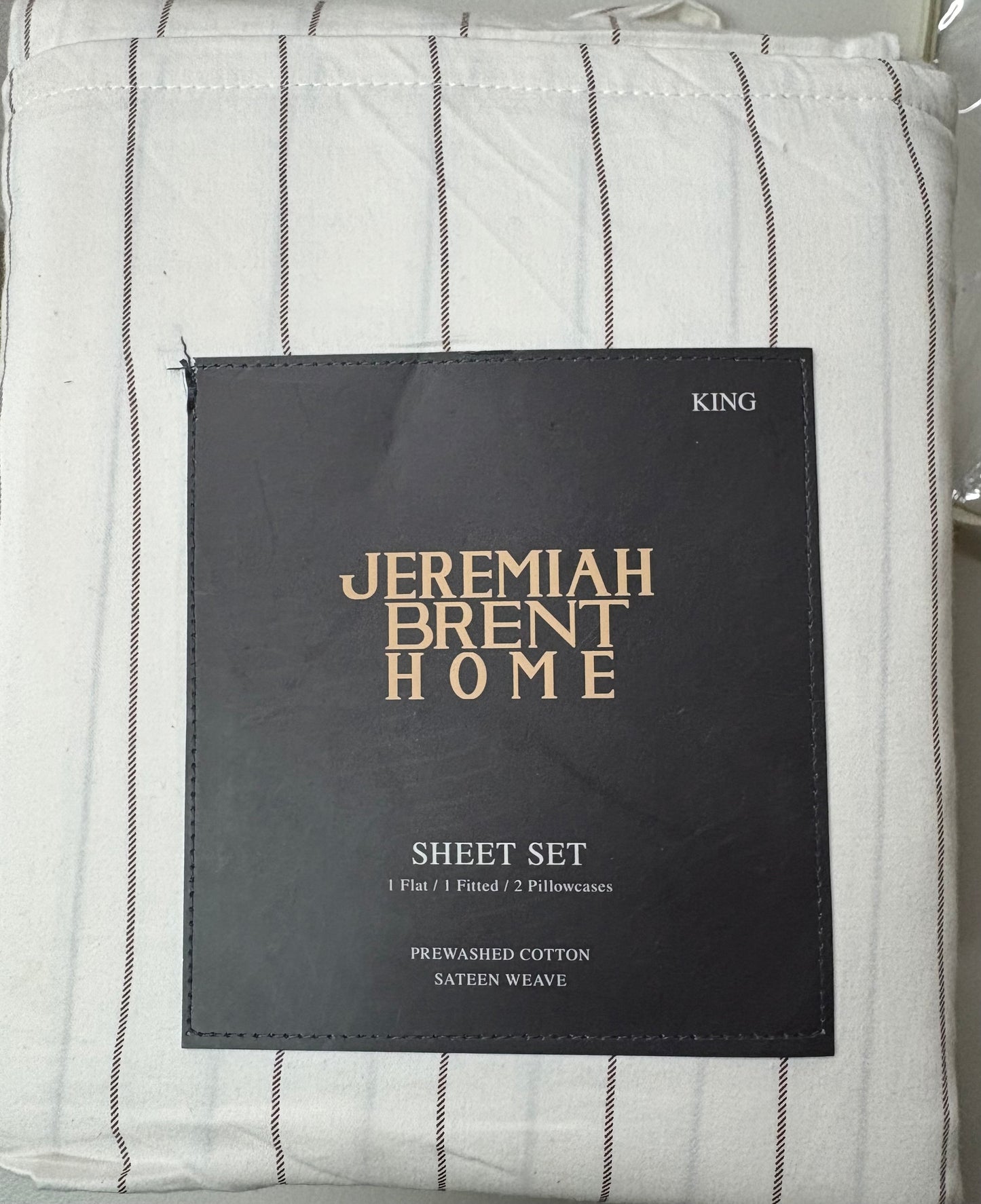 Jeremiah Brent Home King Cotton Sheet Set, New