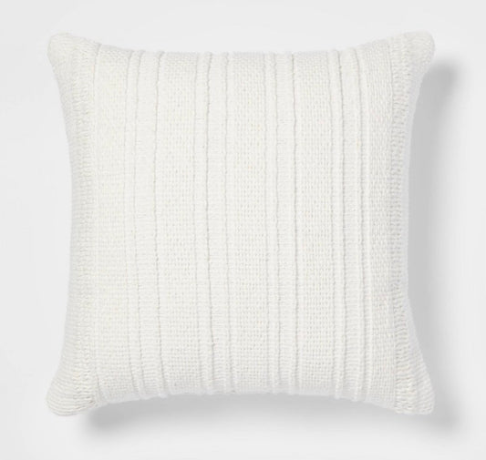 Threshold 24”x24” Oversized Woven Throw Pillow Set, New