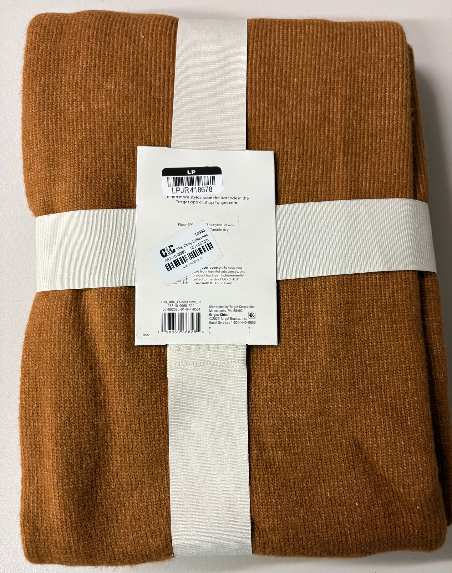 Threshold 50”x70” Cashmere Like Throw Blanket, New