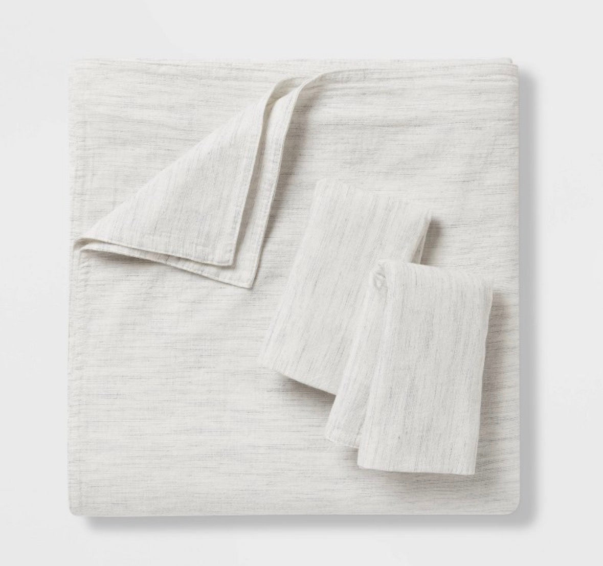 Threshold Full/Queen Space Dyed Cotton Linen Duvet Set, New