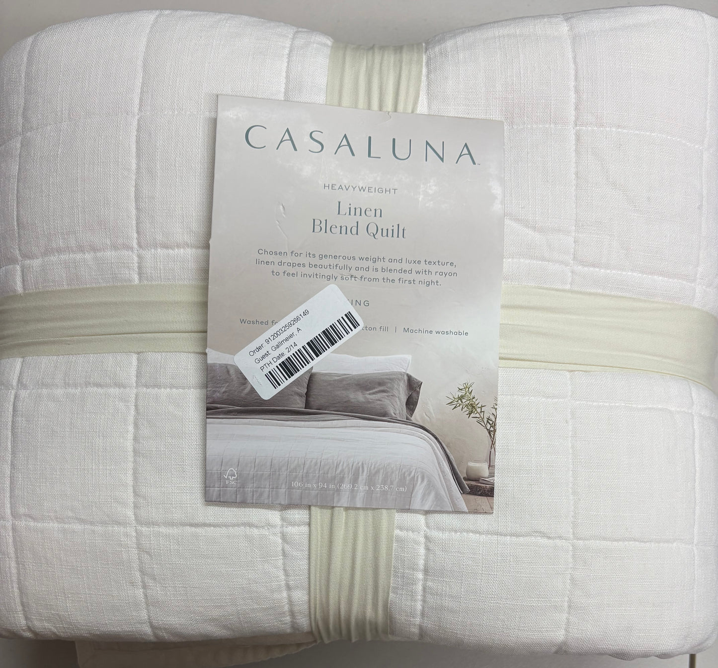 Casaluna King Heavyweight Linen Blend Quilt