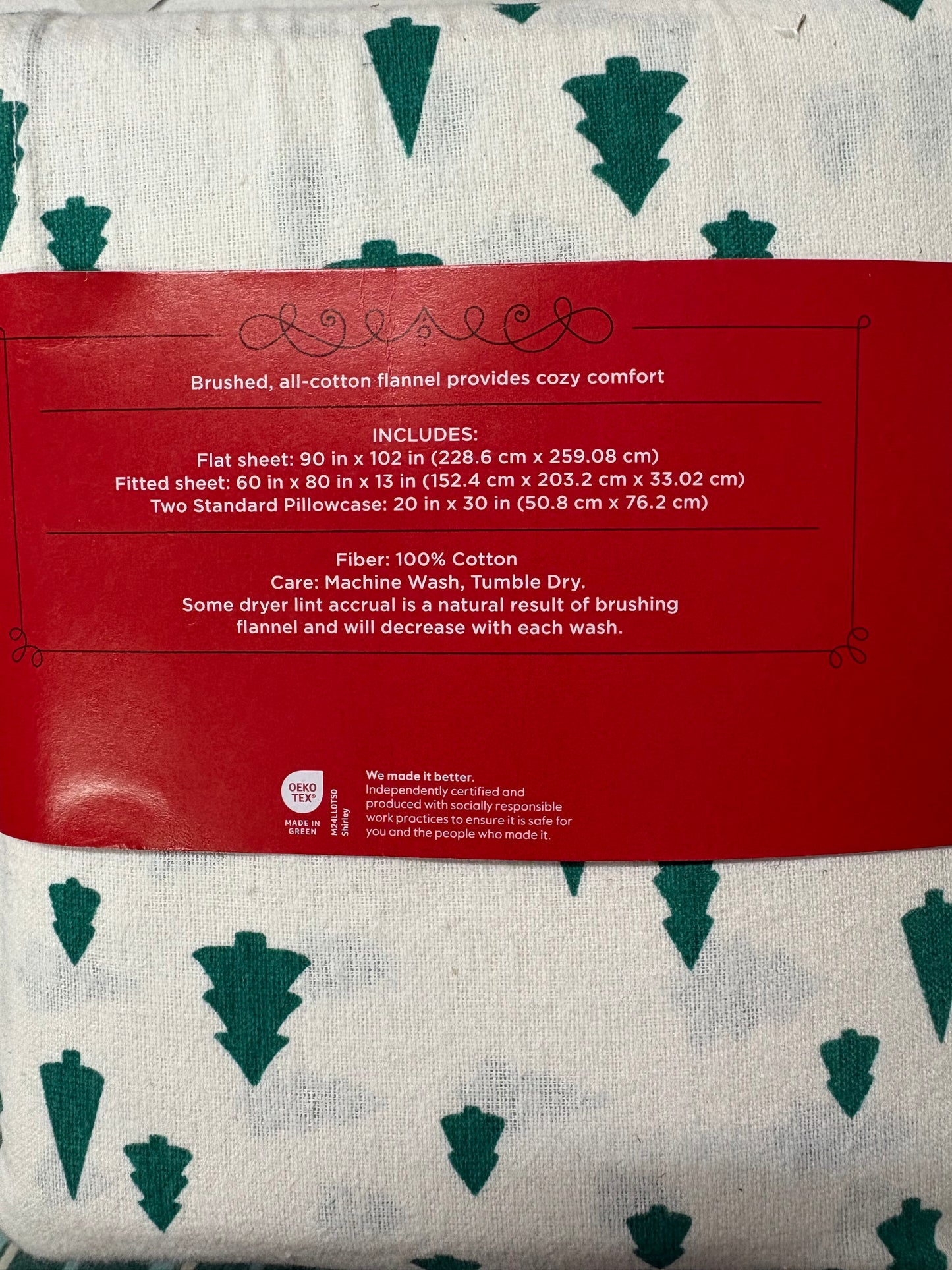 Wondershop Queen Flannel Sheet Set, New