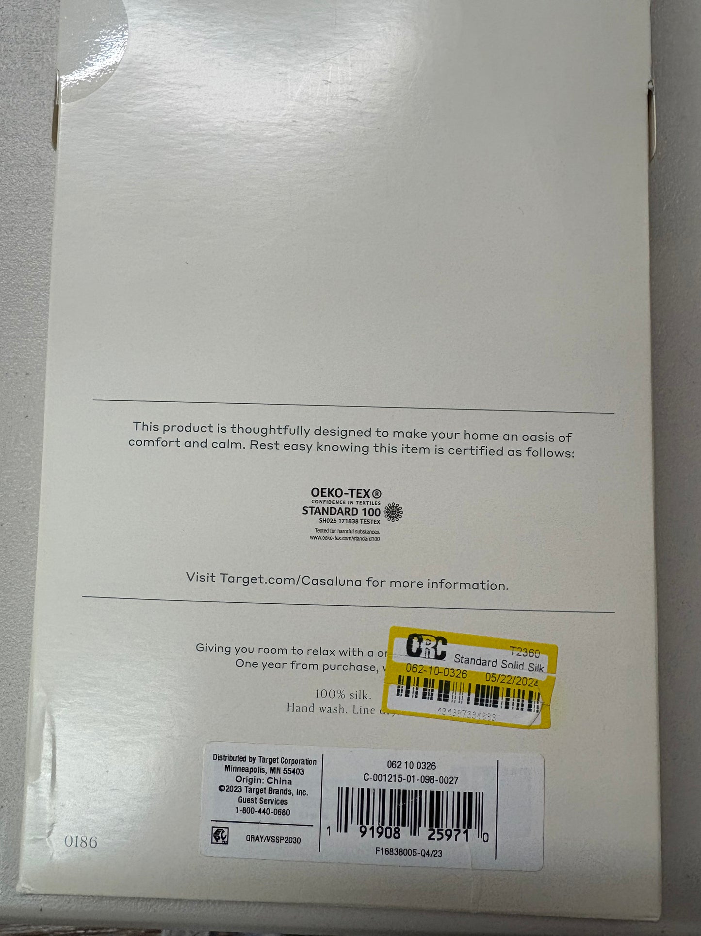 Casaluna Standard 100% Silk Pillowcase Set, New