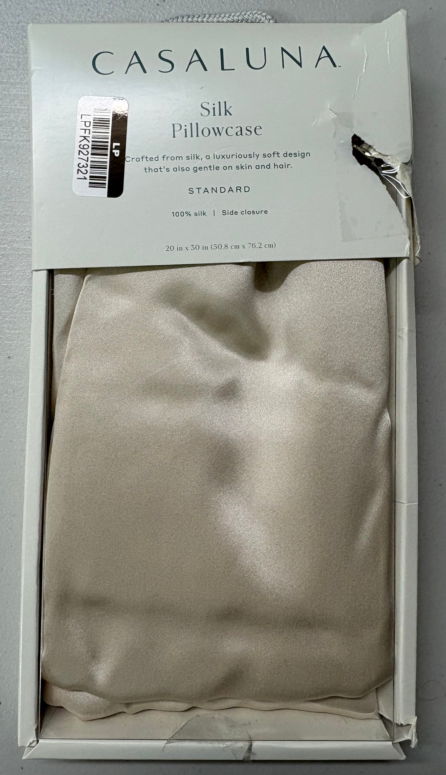 Casaluna Standard 100% Silk Pillowcase, New