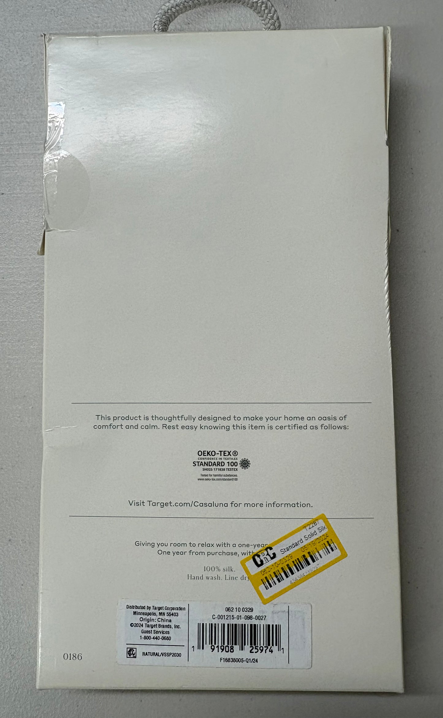 Casaluna Standard 100% Silk Pillowcase, New