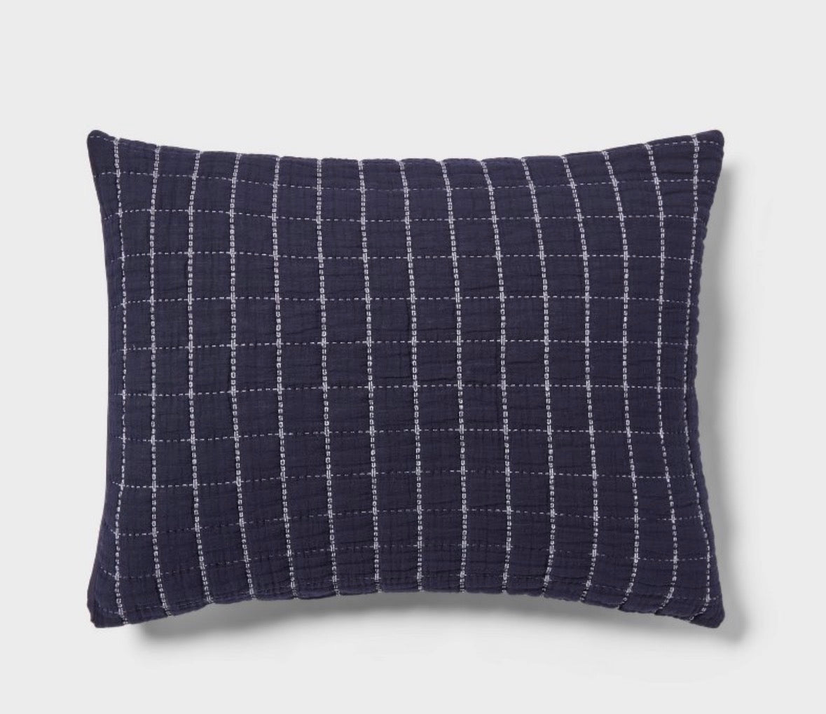 Threshold Standard Yarn Dyed Crinkle Sham Set, New