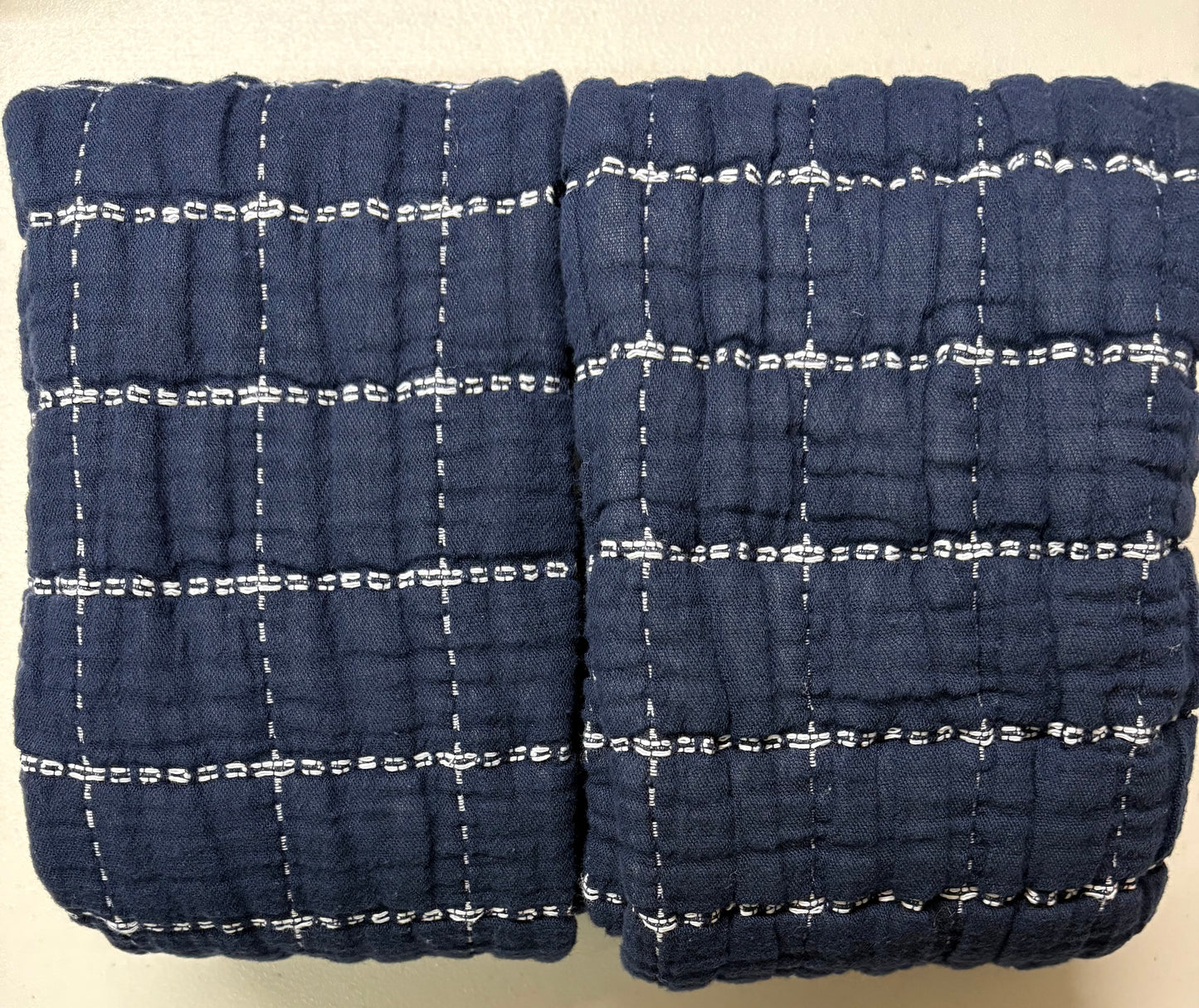 Threshold Standard Yarn Dyed Crinkle Sham Set, New