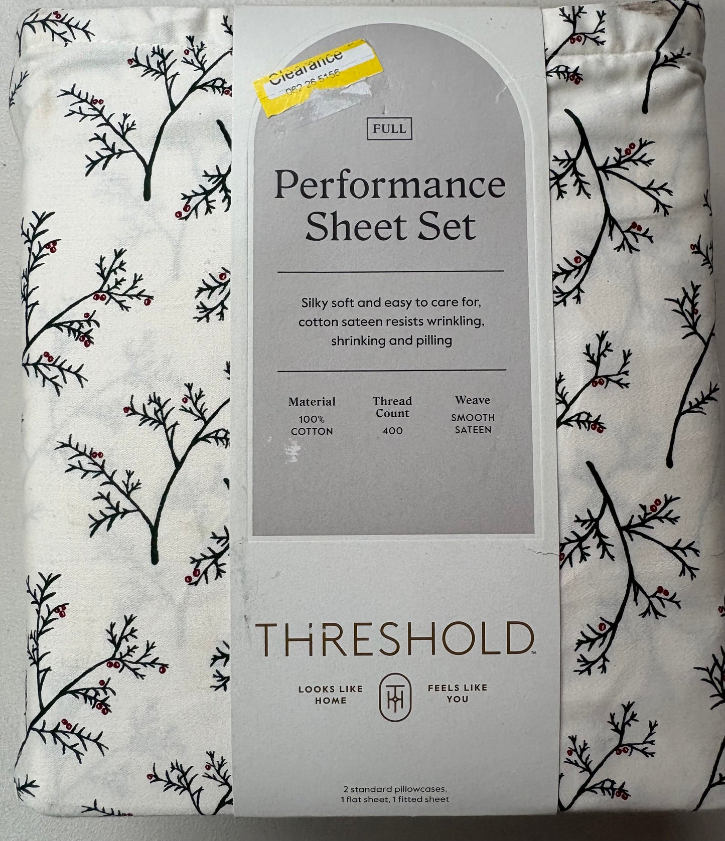 Threshold Full Printed Performance Sheet Set, New