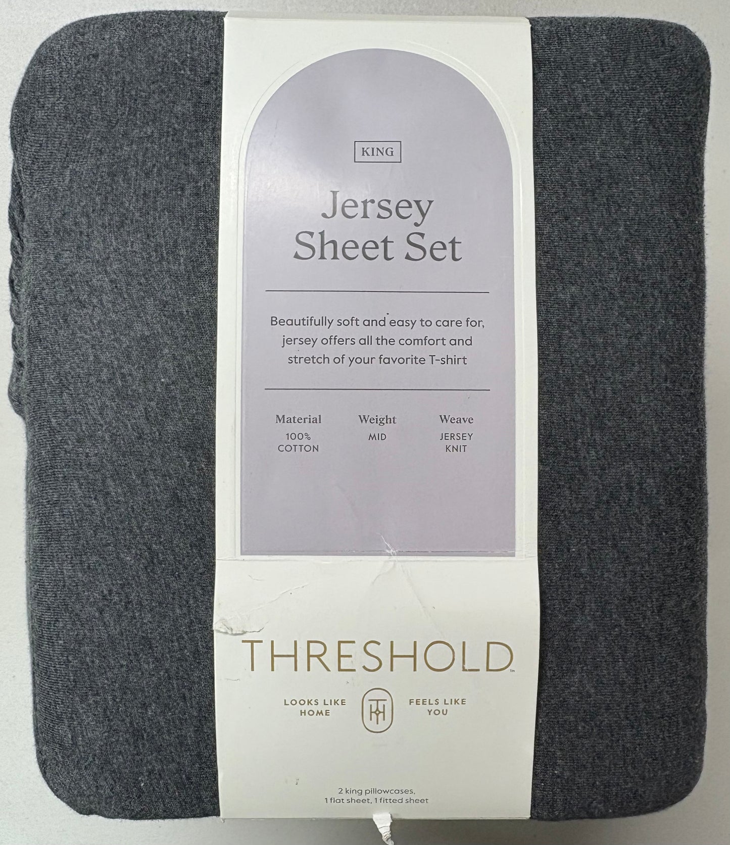 Threshold King Jersey Cotton Sheet Set, New