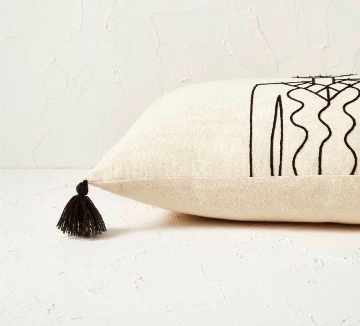 Opalhouse Jungalow Oversized Oblong 14”x36” Embroidered Throw Pillow, New