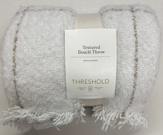 Threshold 50”x60” Textured Boucle Windowpane Throw Blanket, New