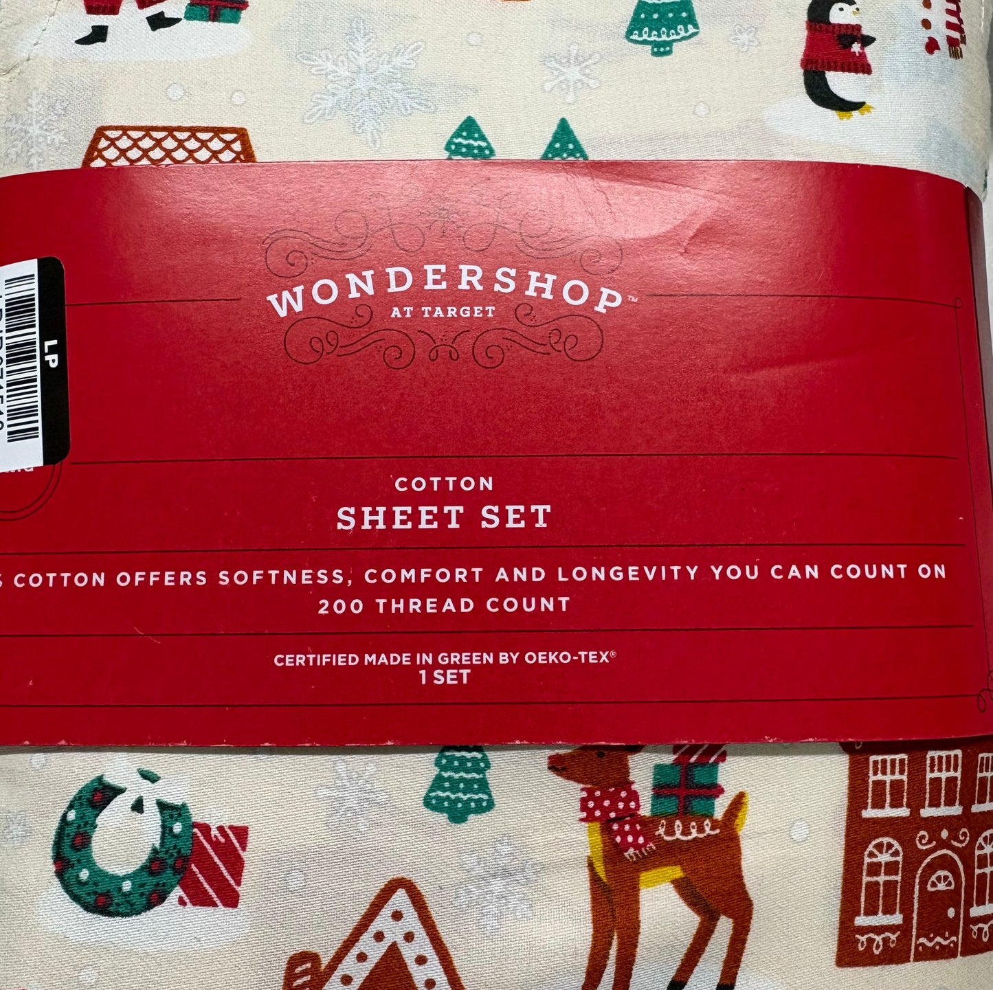 Wondershop King 100% Cotton Holiday Sheet Set, New