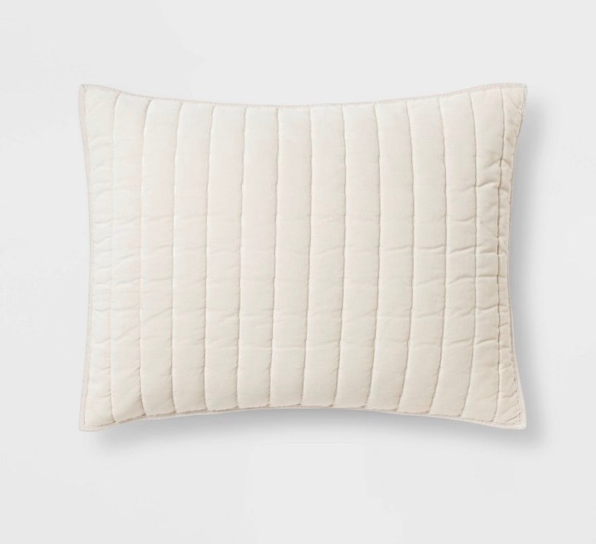 Threshold Standard Channel Stitch Velvet Pillow Shams Set, New