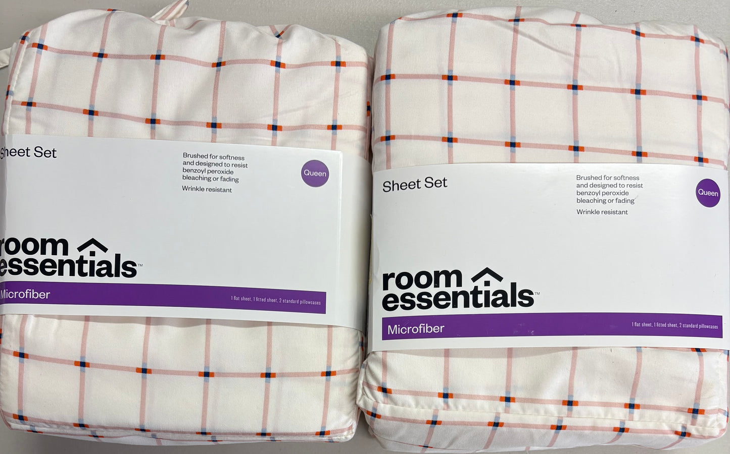 Room Essentials Queen Microfiber Sheet Set Bundle, New