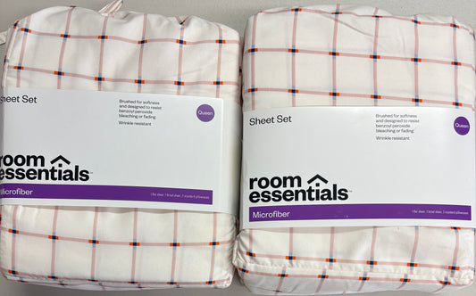 Room Essentials Queen Microfiber Sheet Set Bundle, New
