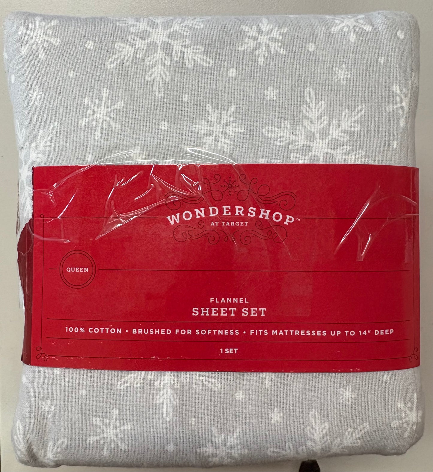 Wondershop Queen 100% Cotton Flannel Sheet Set, New