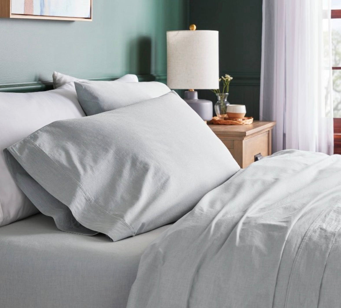 Threshold Full Organic Cotton Percale Sheet Set, New
