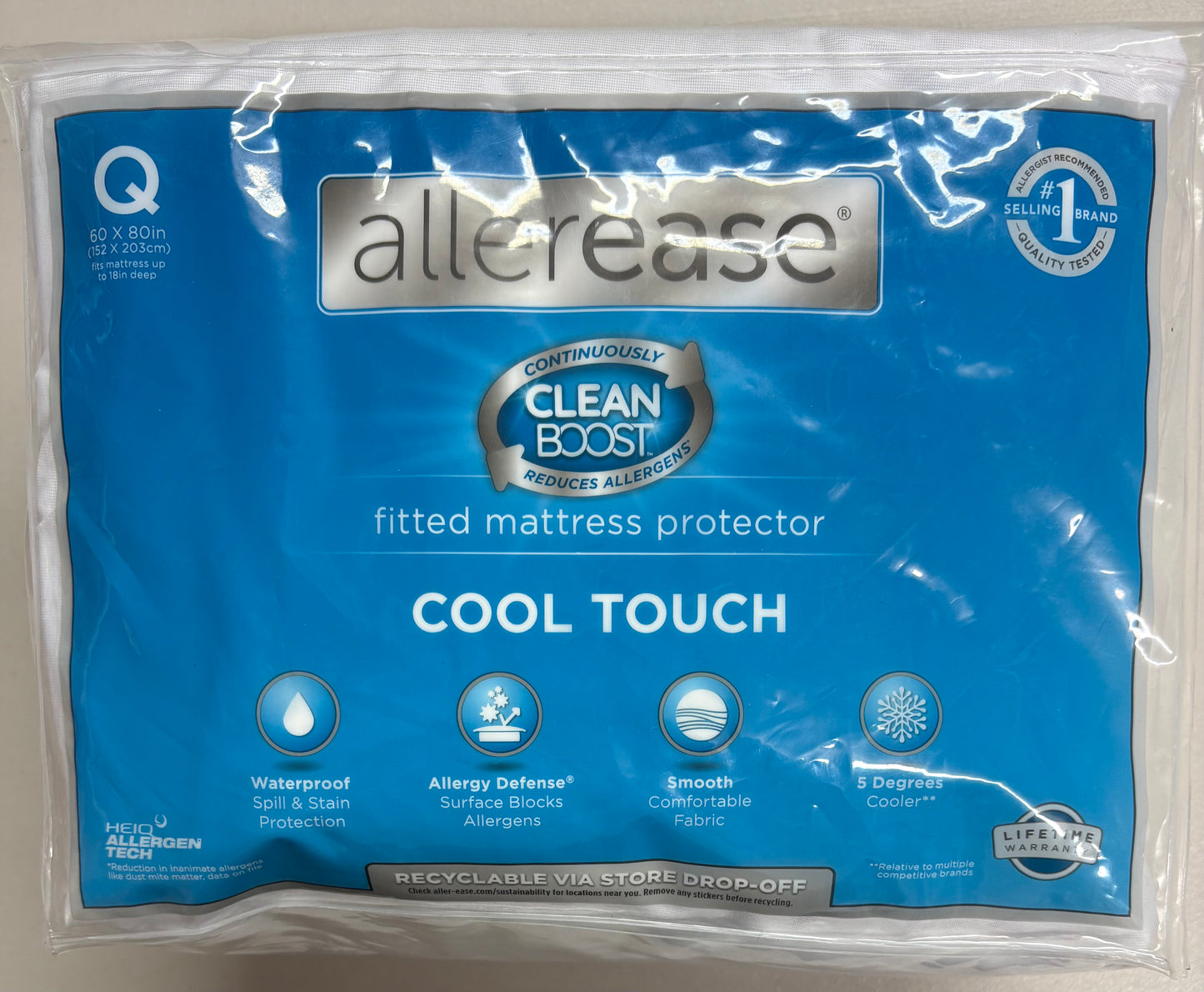Allerease Queen Cool Touch Mattress & Pillow Protectors Bundle, New