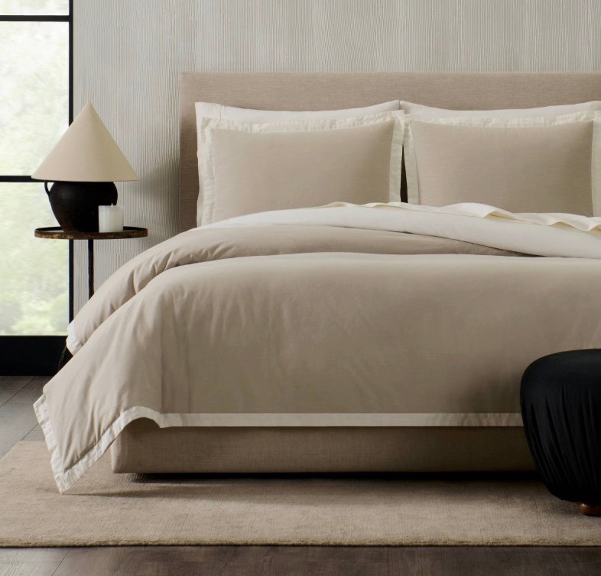 Jeremiah Brent King Contrast Border Cotton Duvet Set, New