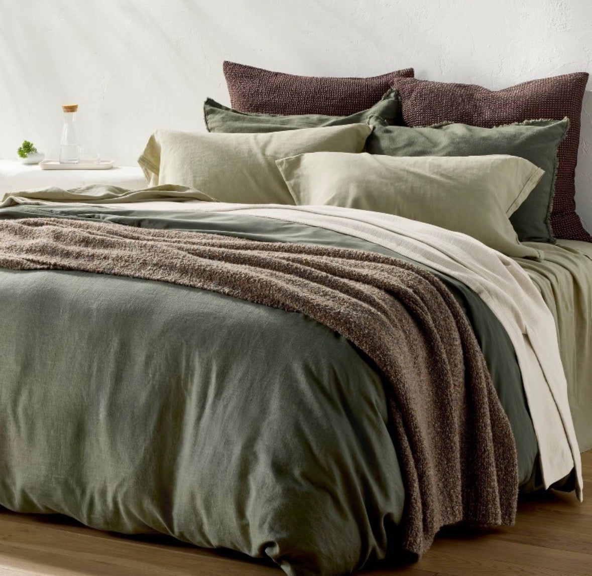 Casaluna King Heavyweight Linen Blend Duvet Set, New