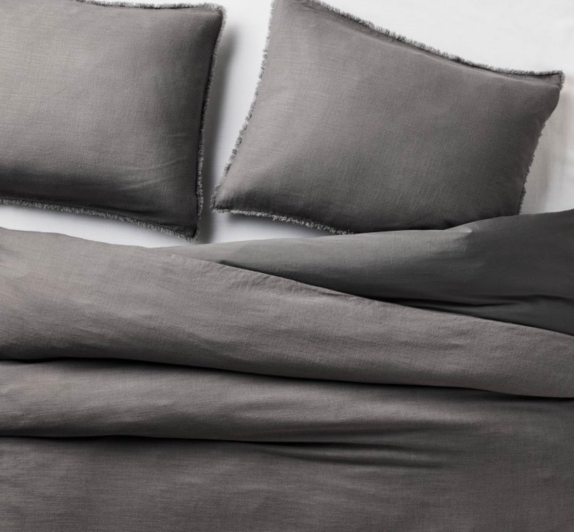 Casaluna King Heavyweight Linen Blend Duvet Set, New