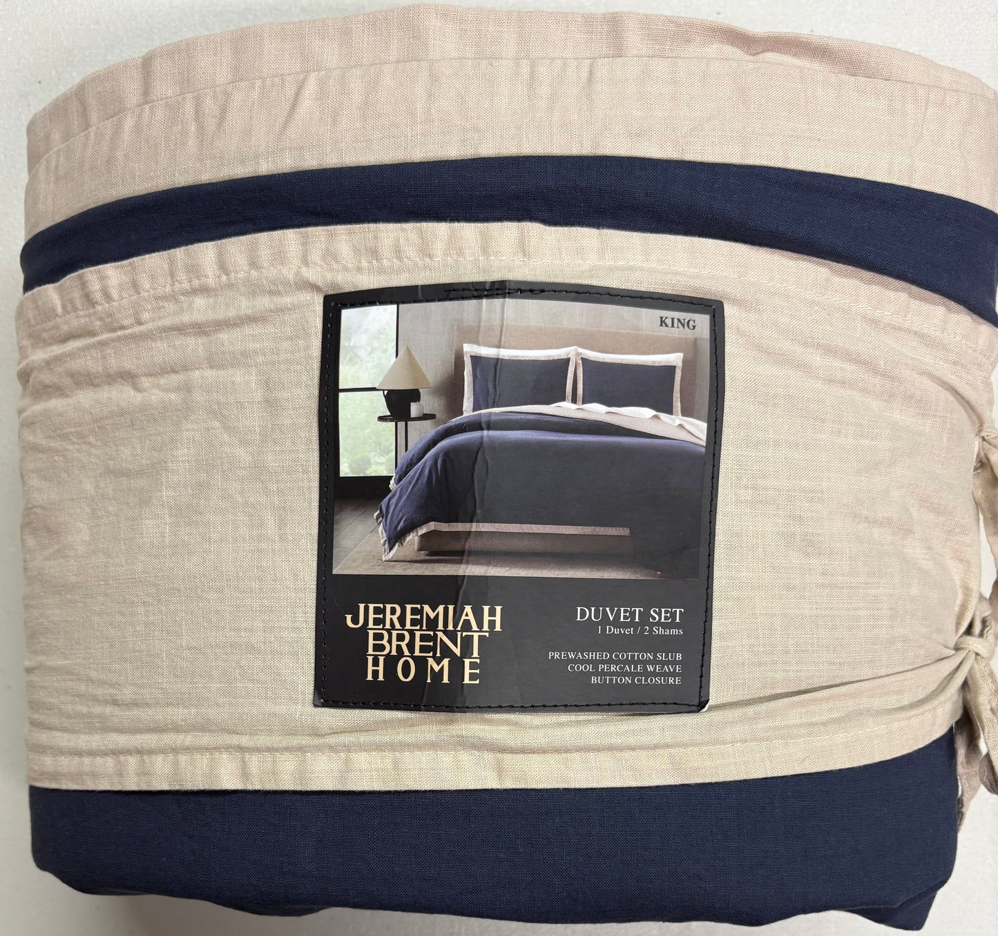 Jeremiah Brent King Contrast Border Cotton Duvet, New