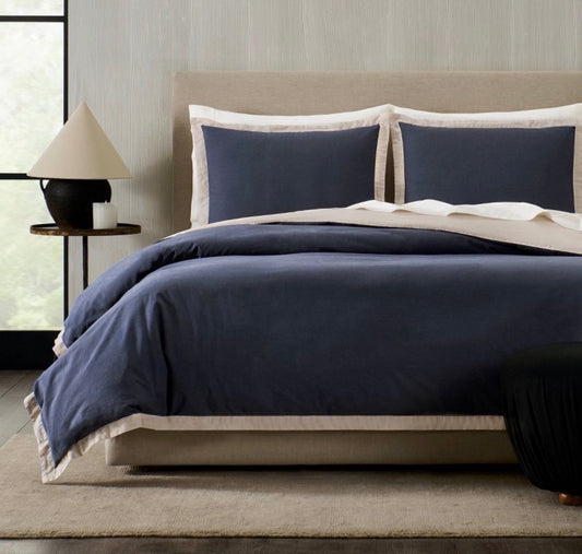Jeremiah Brent King Contrast Border Cotton Duvet, New