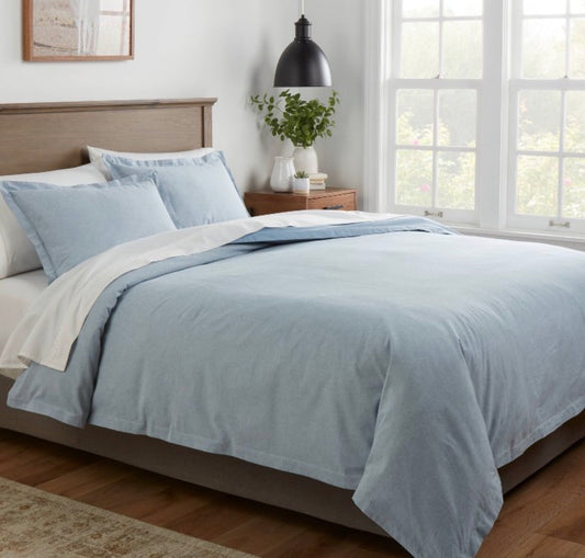 Threshold Full/Queen Chambray Cotton Linen Duvet Set, New