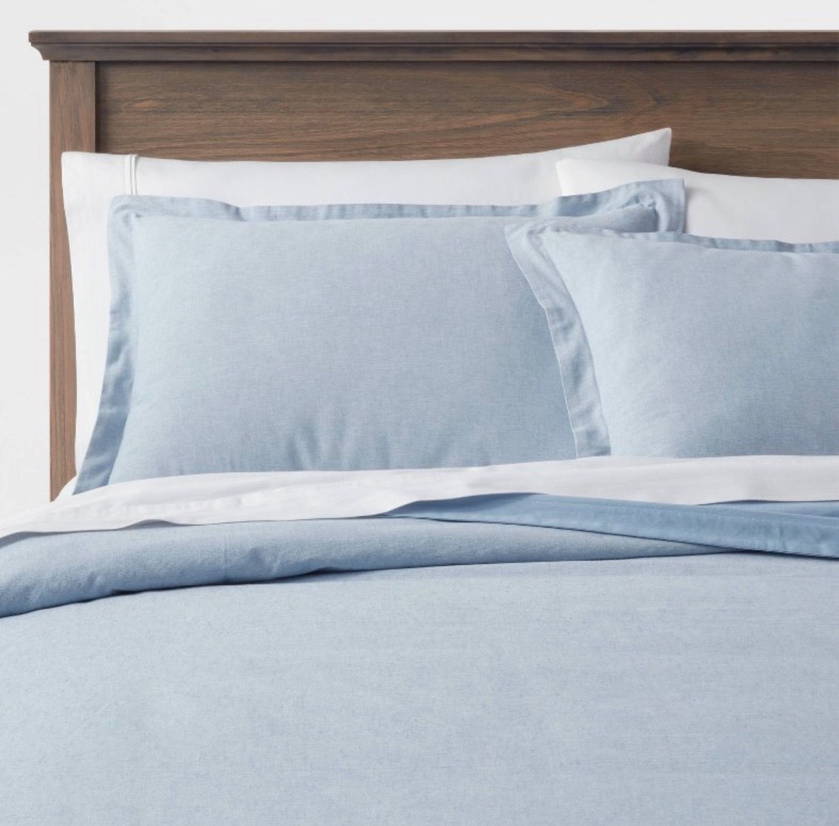 Threshold Full/Queen Chambray Cotton Linen Duvet Set, New