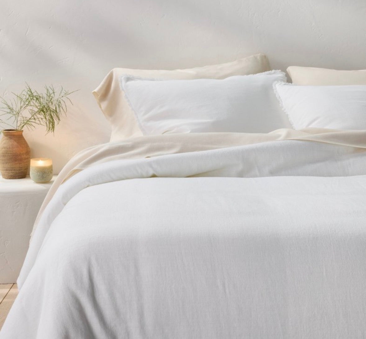 Casaluna King/Cal King Heavyweight Linen Blend Comforter & Sham Set, New