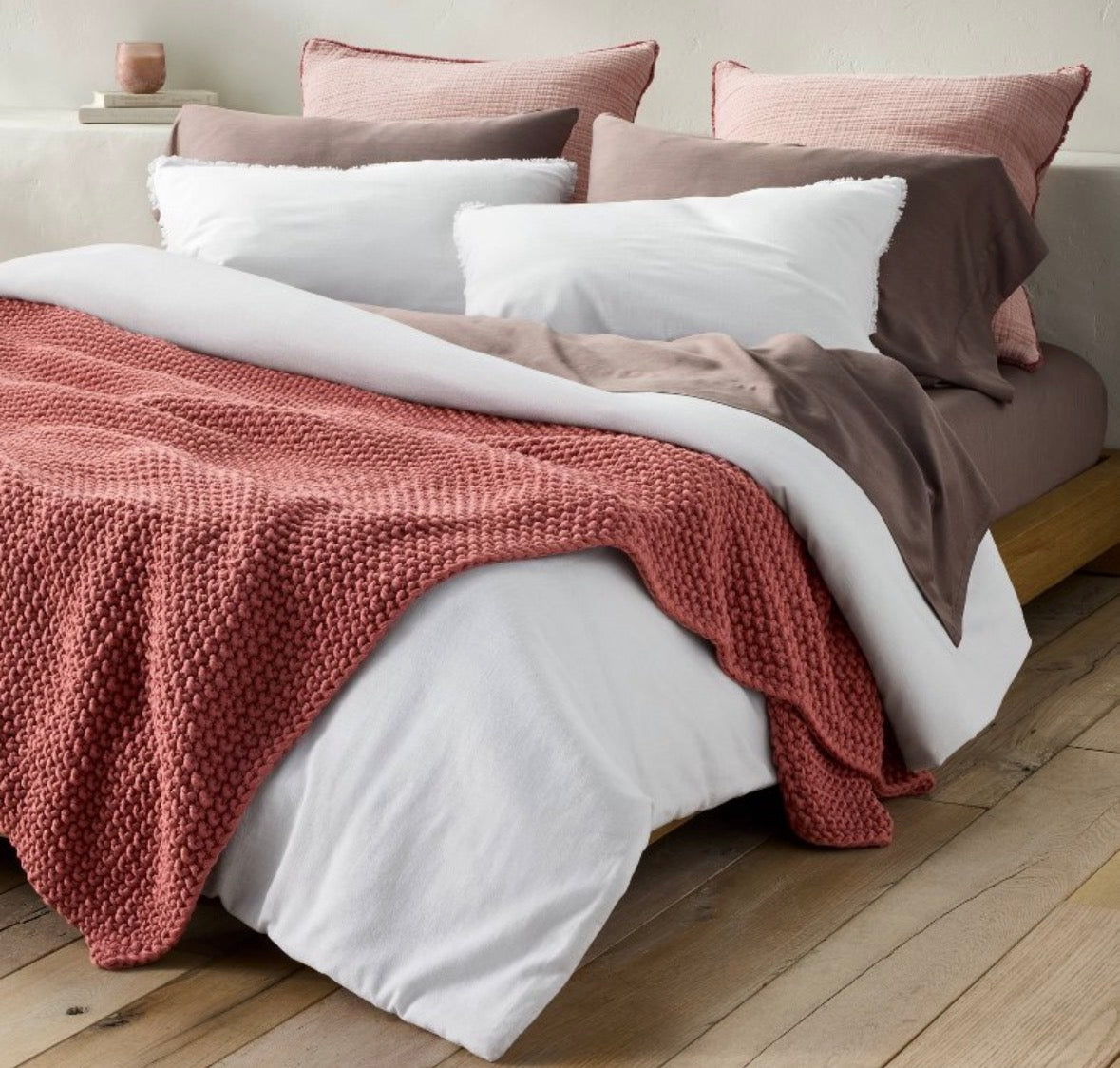 Casaluna King/Cal King Heavyweight Linen Blend Comforter & Sham Set, New