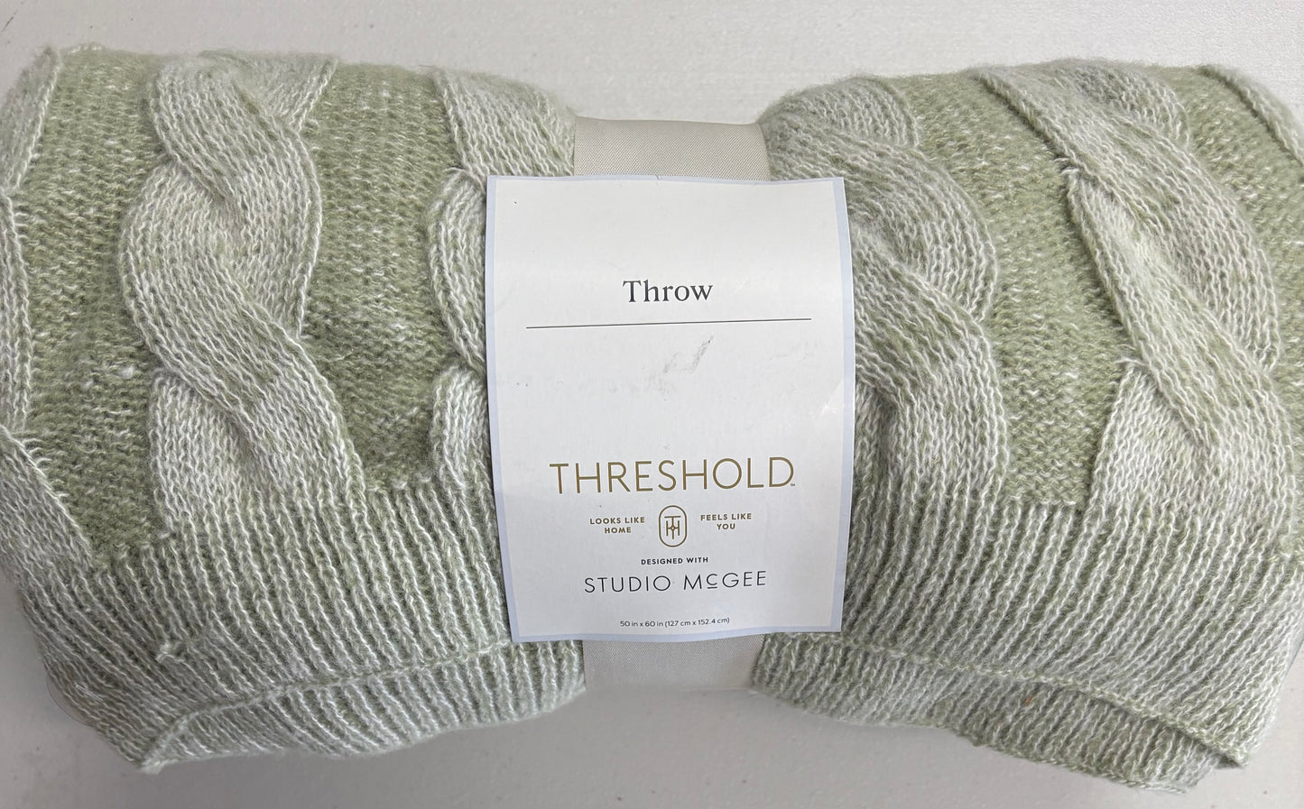 Studio McGee 50”x60” Twisted Cable Throw Blanket, New