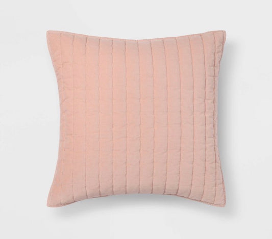 Threshold Euro Channel Stitch Velvet Pillow Sham, New