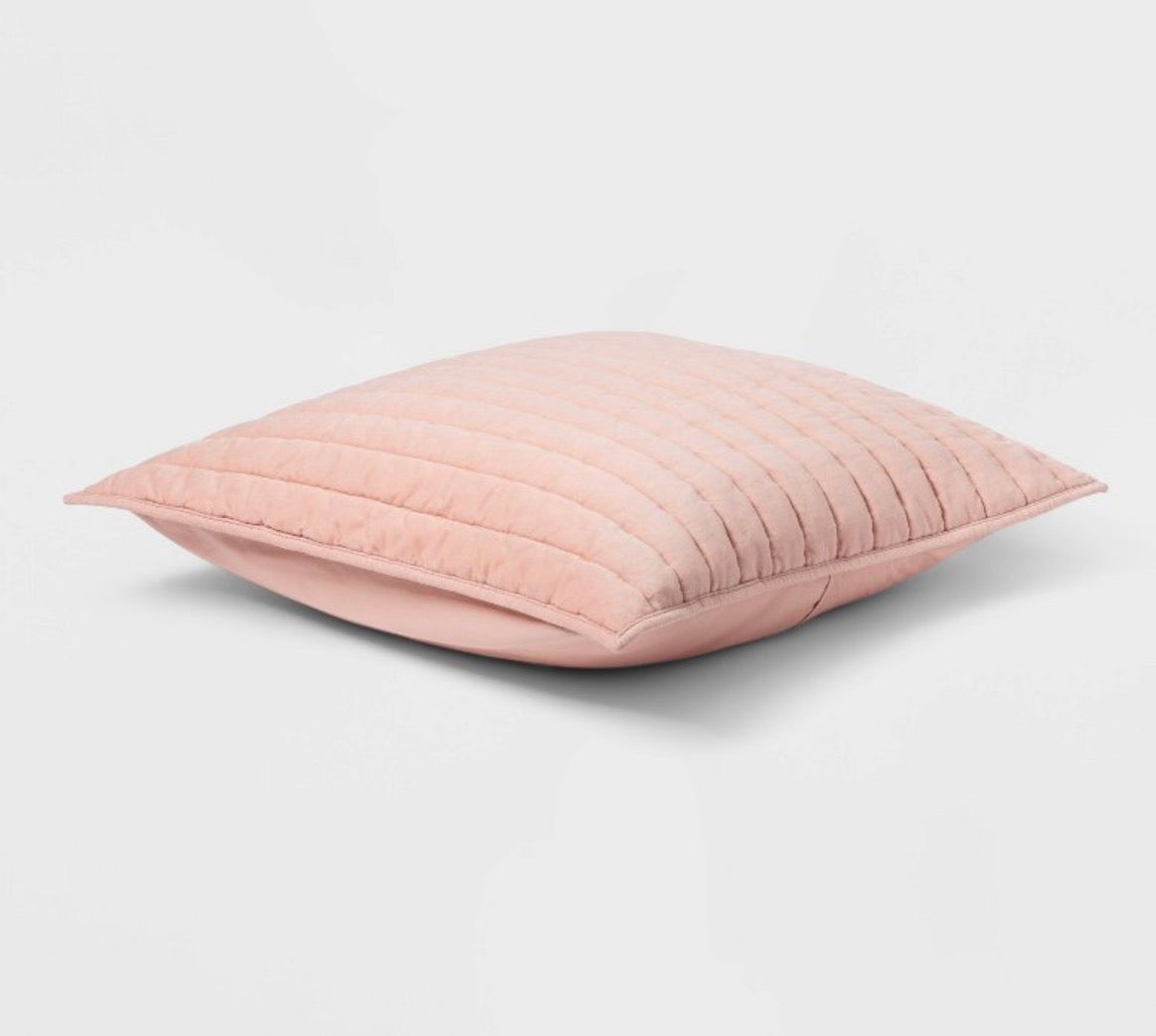 Threshold Euro Channel Stitch Velvet Pillow Sham, New