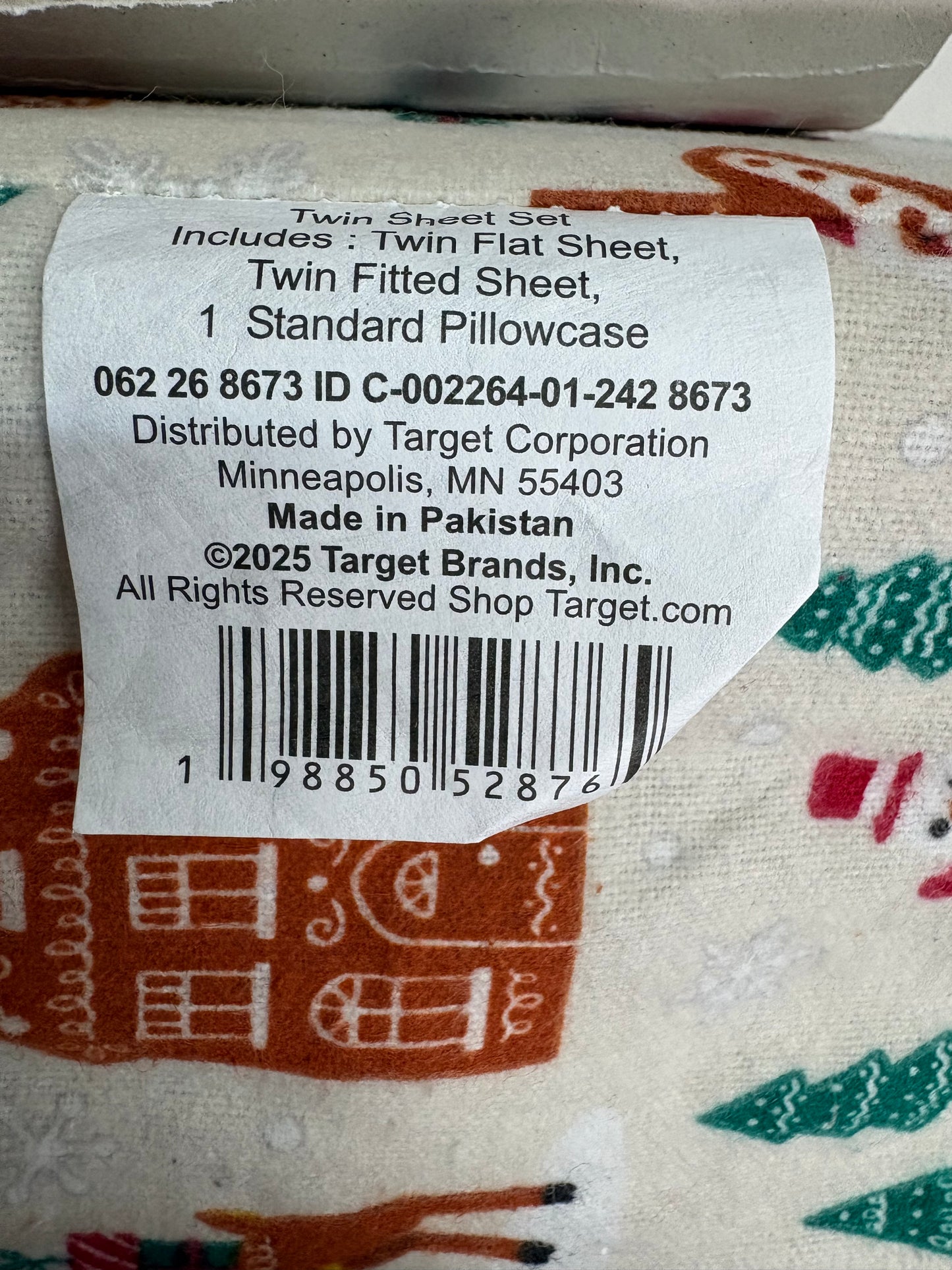 Wondershop Twin Holiday 100% Cotton Flannel Sheet Set, New
