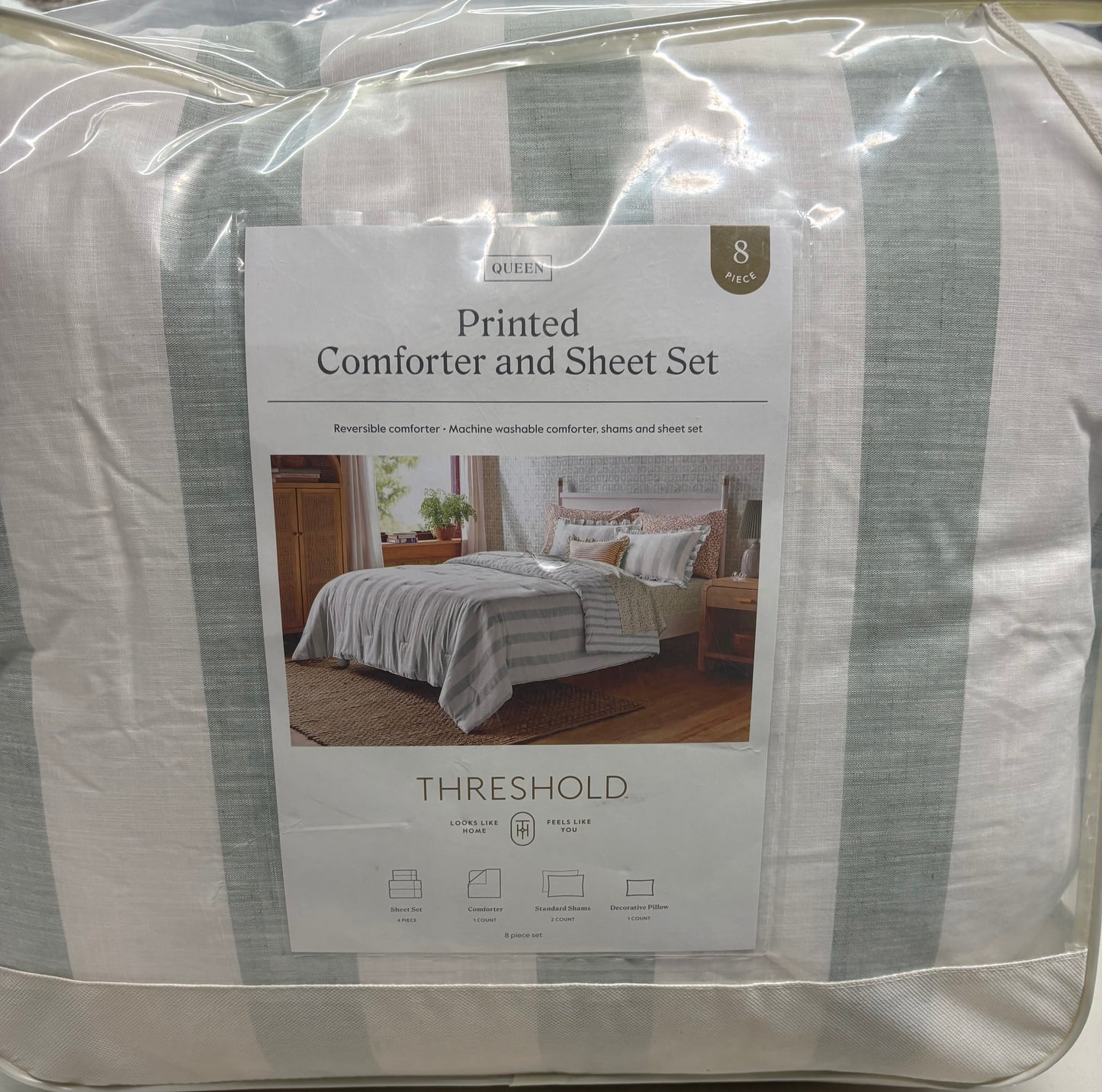Threshold Queen 8 Pc. Cabana Bedding Set, New
