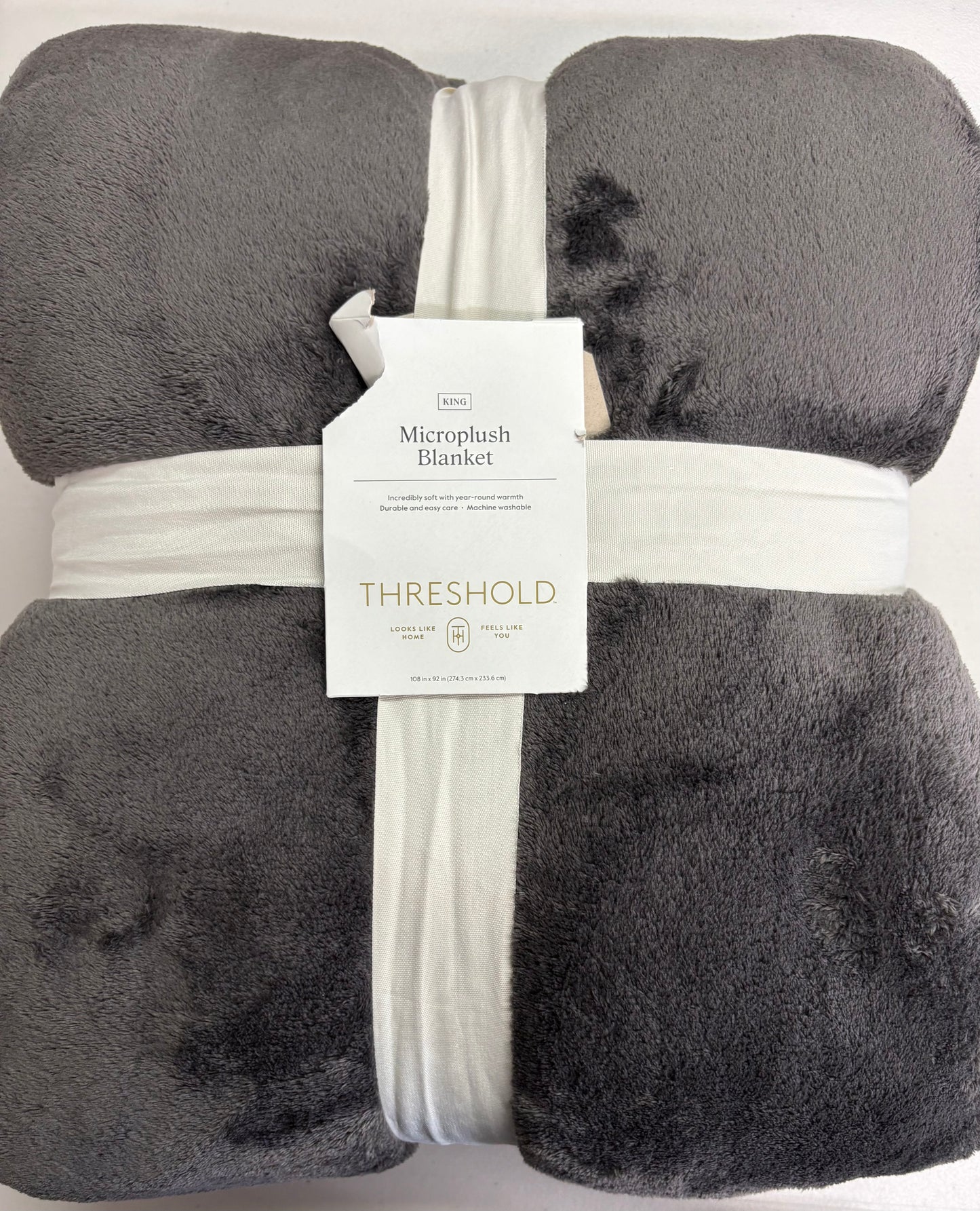Threshold King Microplush Bed Blanket, New