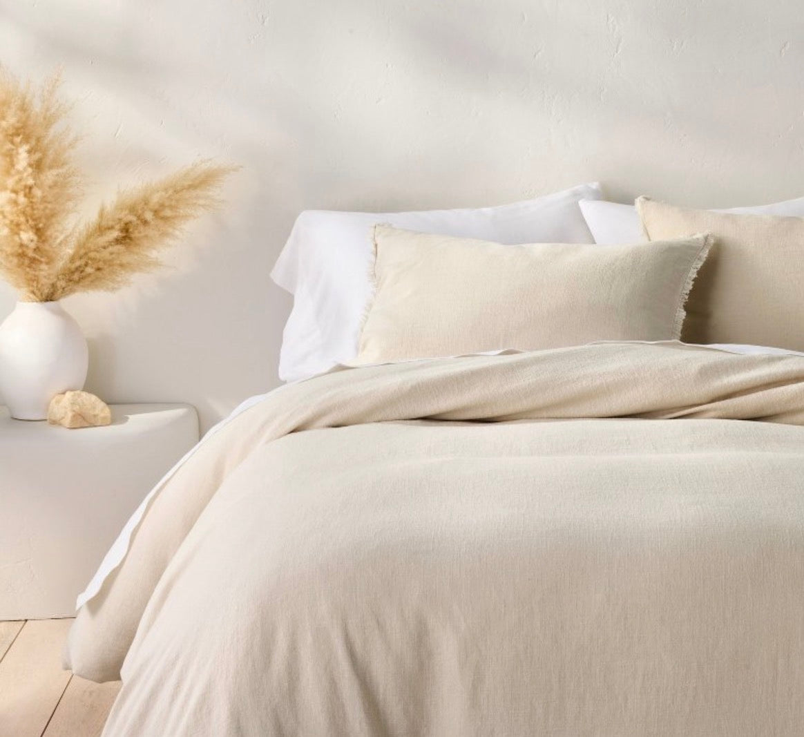 Casaluna Full/Queen Heavyweight Linen Blend Duvet Set, New