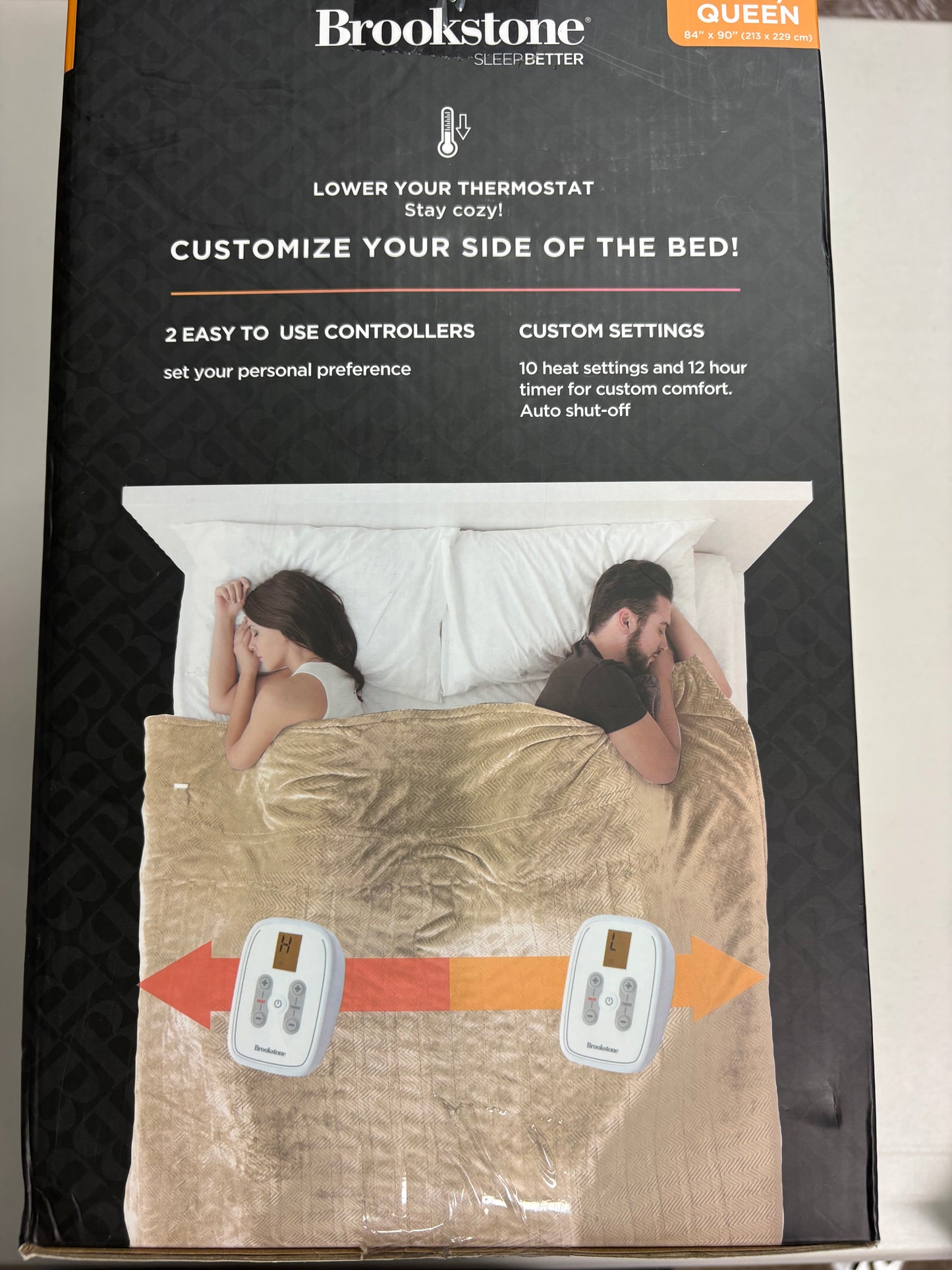 Brookstone Full/Queen Cozy Plush Heated Blanket, New