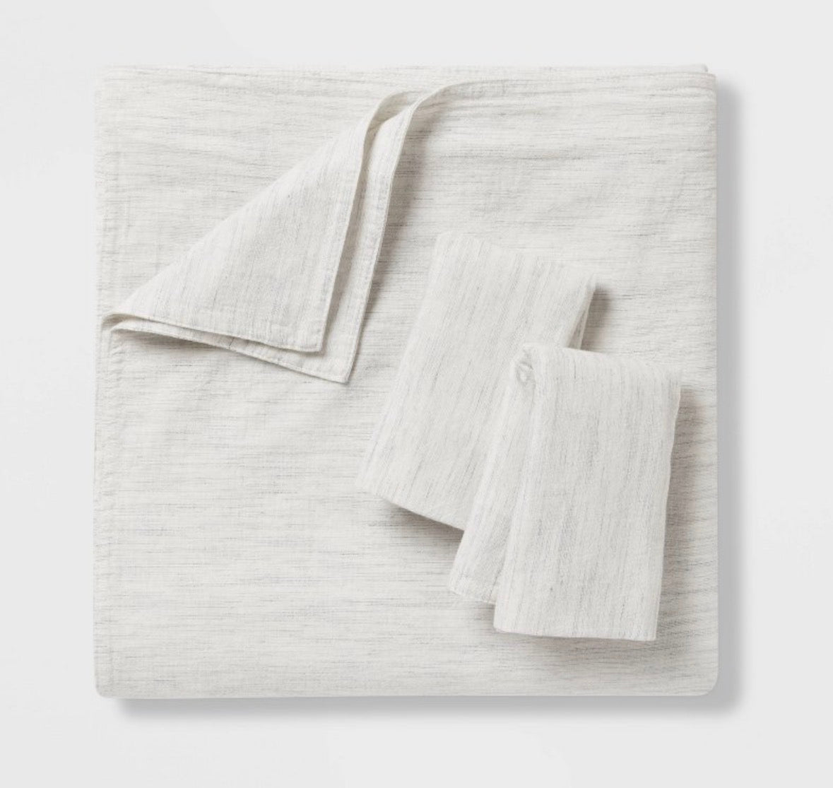 Threshold King Space Dyed Cotton Linen Duvet Set, New