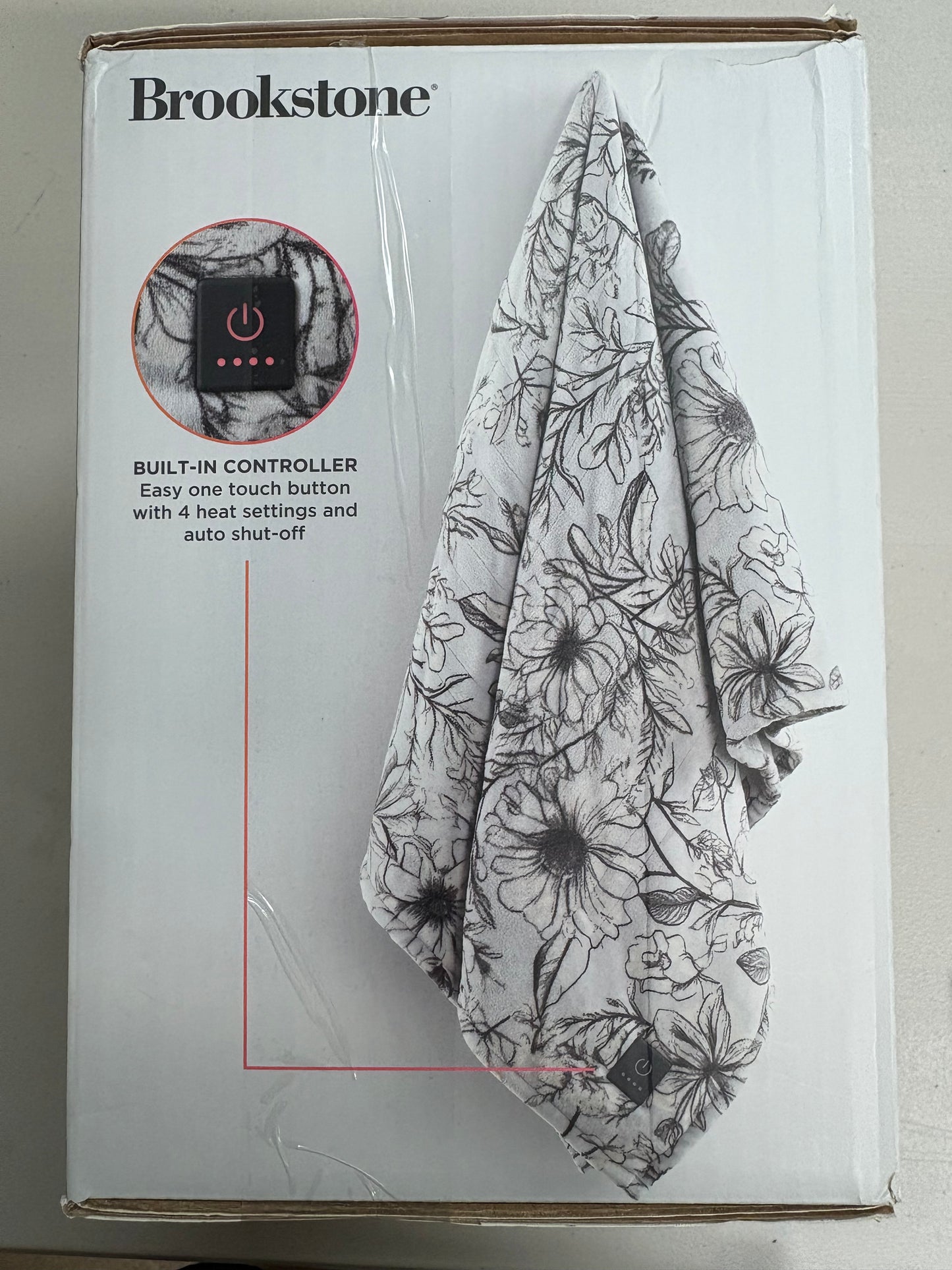 Brookstone 50”x60” Plush Heated Throw Blanket, New
