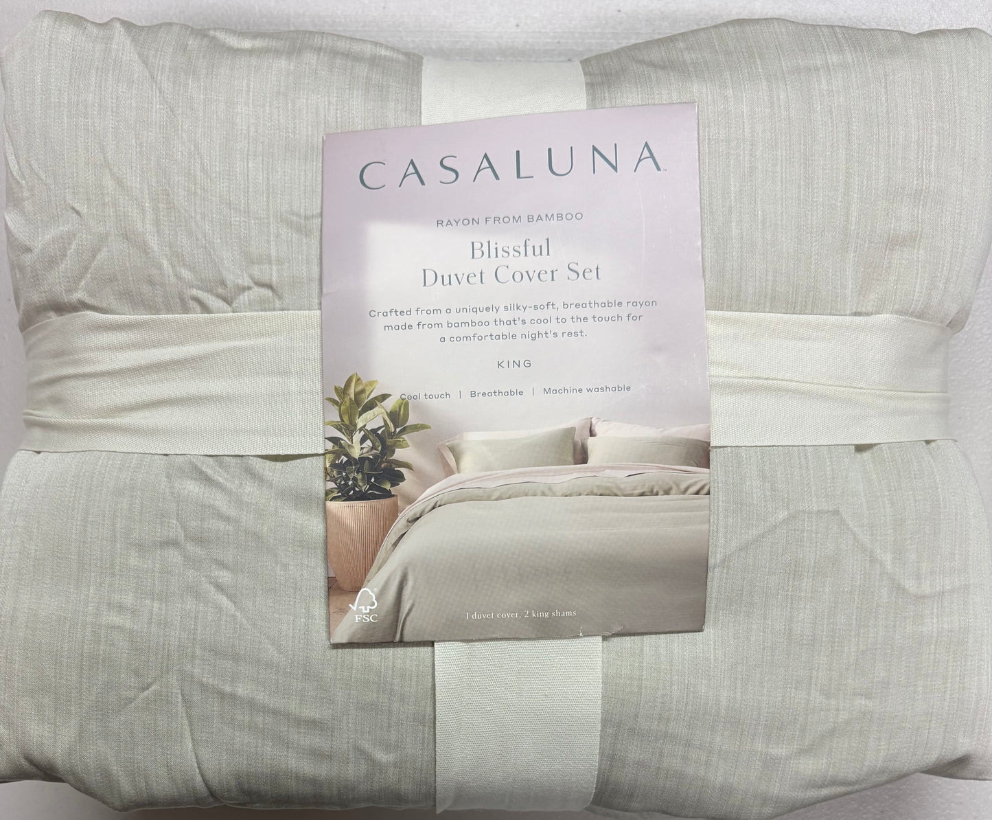 Casaluna King Blissful Bamboo Duvet Set, New