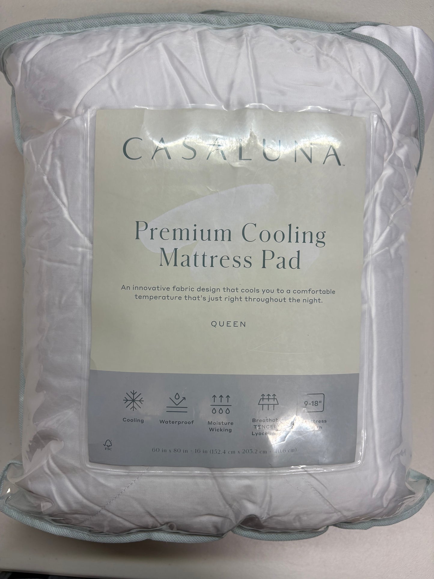 Casaluna Queen Premium Cooling Mattress Pad, New