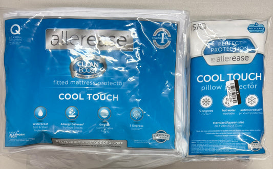Allerease Queen Cool Touch Mattress & Pillow Protectors Bundle, New