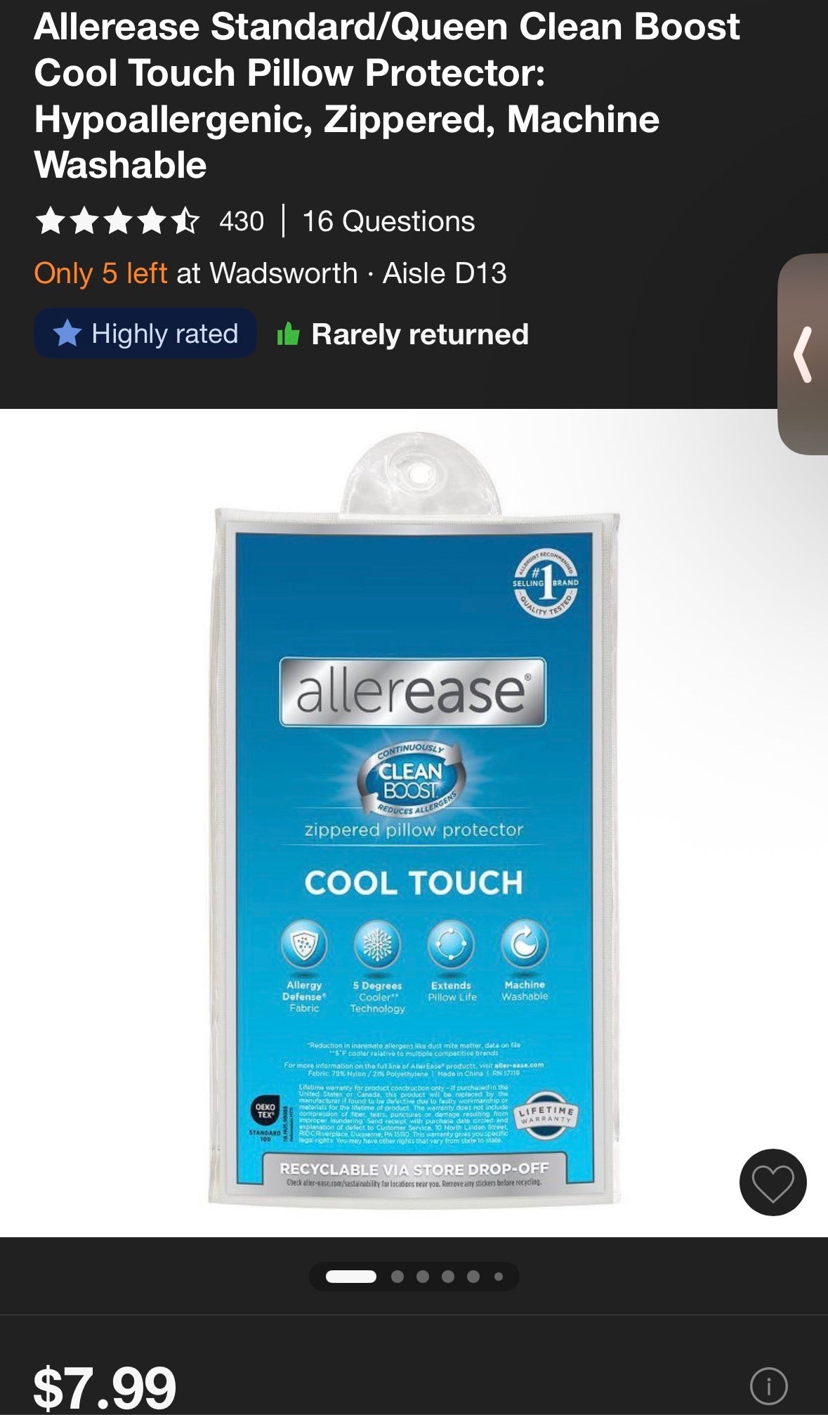 Allerease Queen Cool Touch Mattress & Pillow Protectors Bundle, New