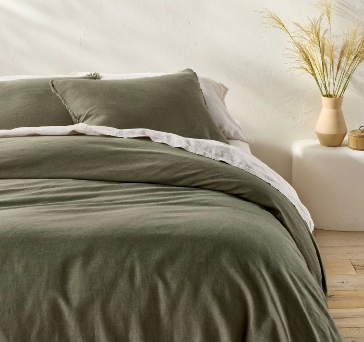 Casaluna King Heavyweight Linen Blend Duvet Set