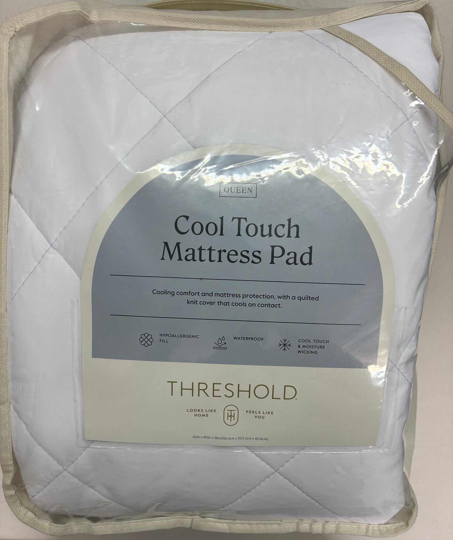 Threshold Queen Cool Touch Mattress Pad, New