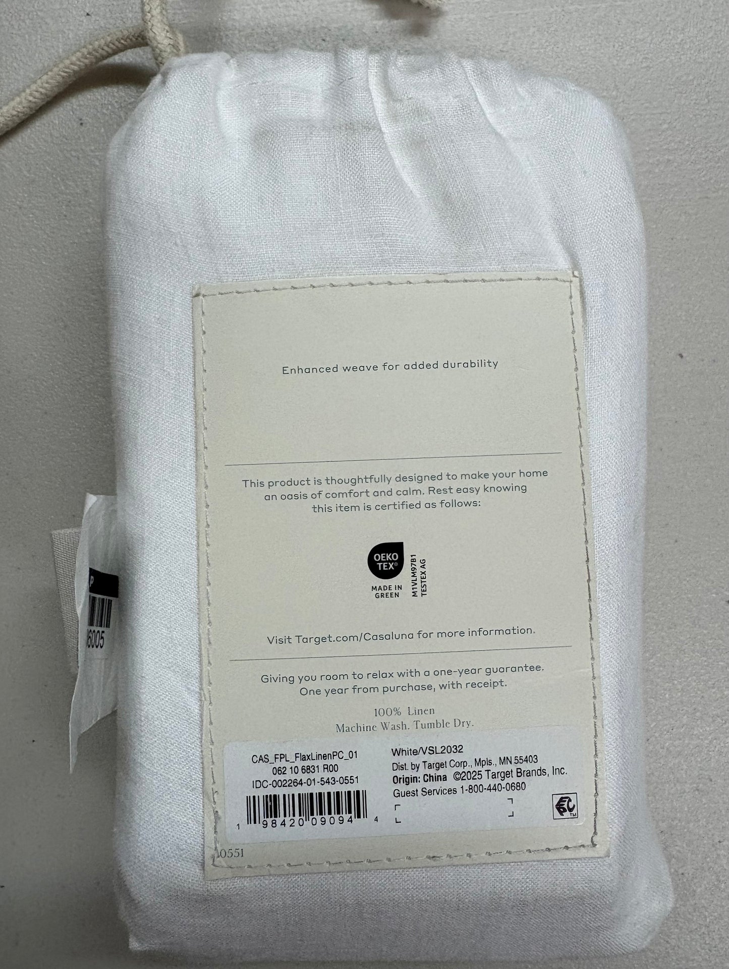 Casaluna Standard 100% Linen Pillowcase Set, New